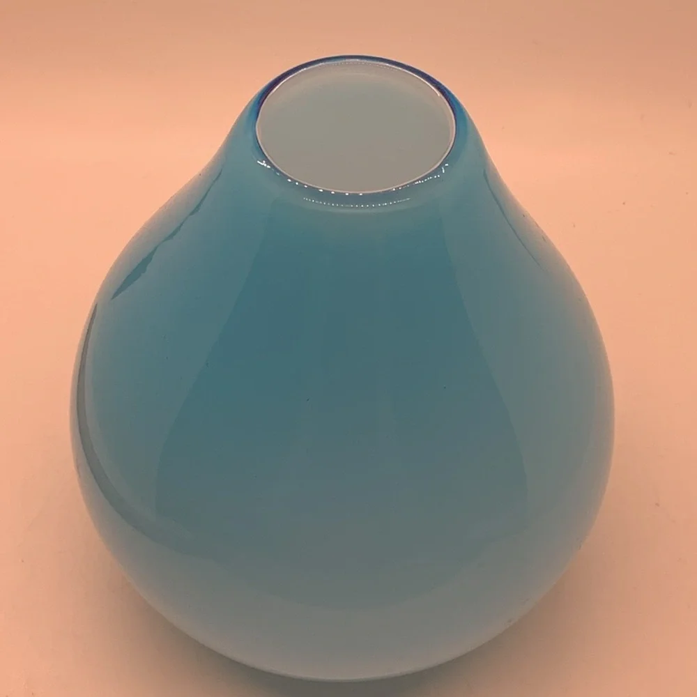 Crate & Barrel Cayman Aqua Blue Vase
